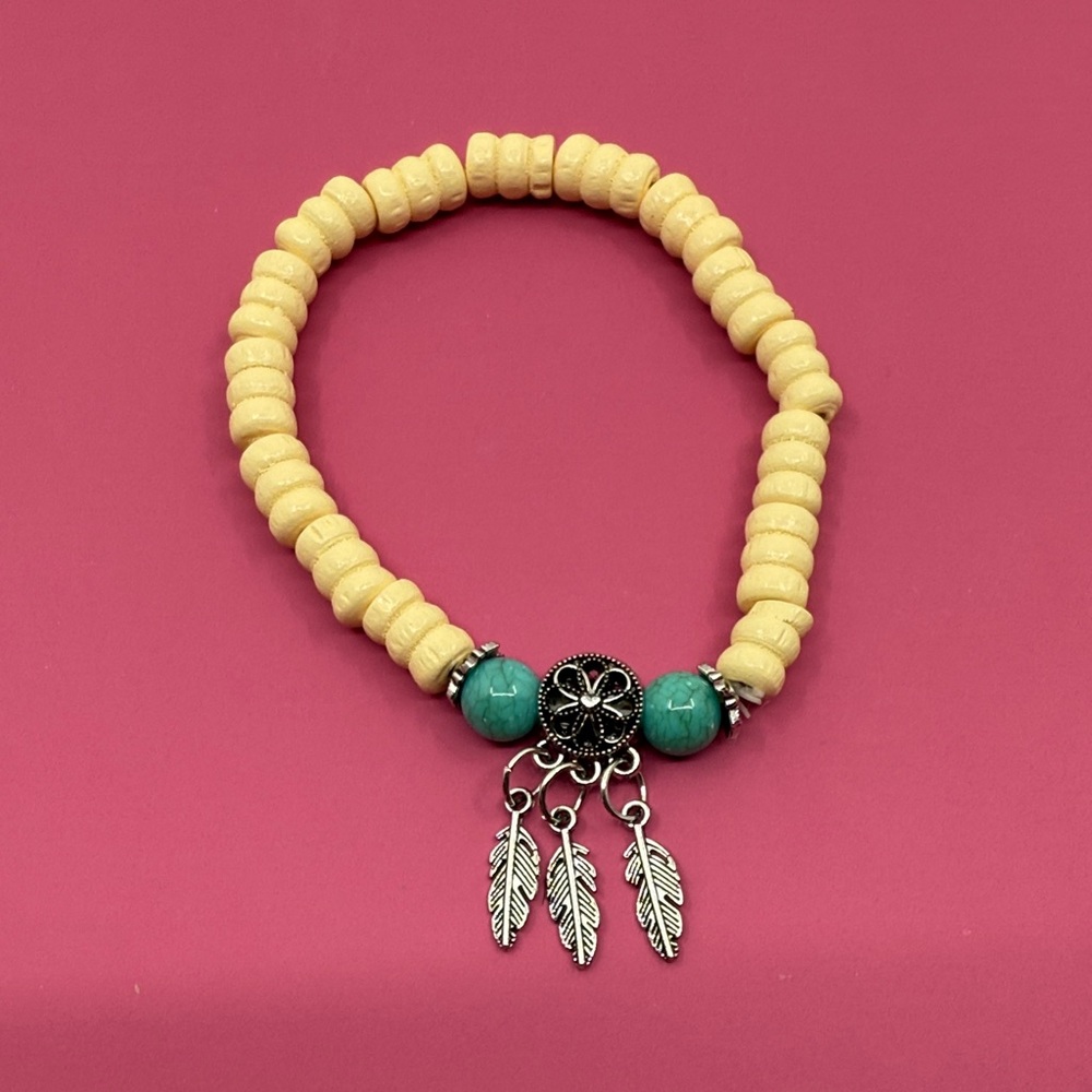 Boho Spirit Feather Charm Bracelet